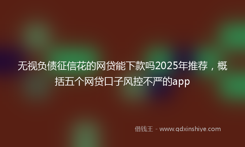 无视负债征信花的网贷能下款吗2025年推荐，概括五个网贷口子风控不严的app