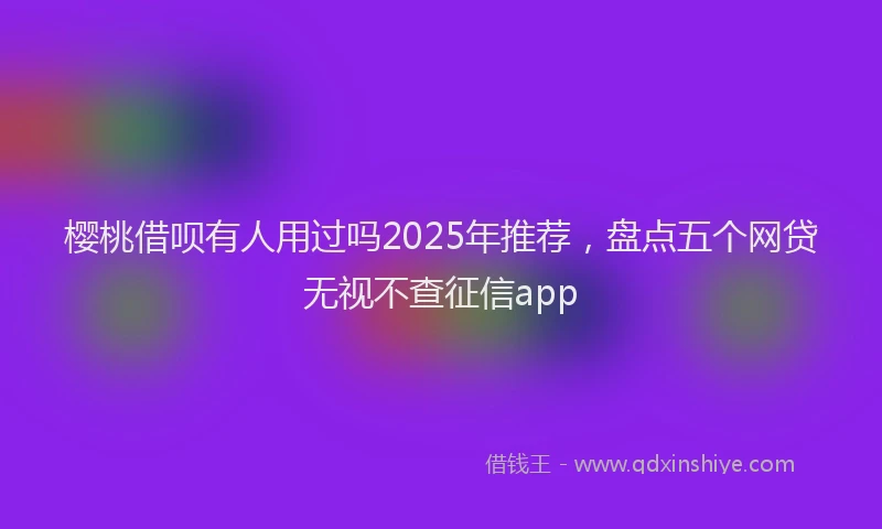 樱桃借呗有人用过吗2025年推荐，盘点五个网贷无视不查征信app