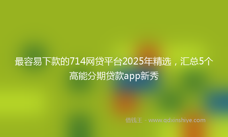 最容易下款的714网贷平台2025年精选，汇总5个高能分期贷款app新秀