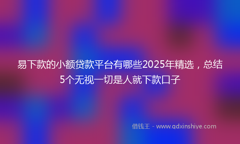 易下款的小额贷款平台有哪些2025年精选，总结5个无视一切是人就下款口子