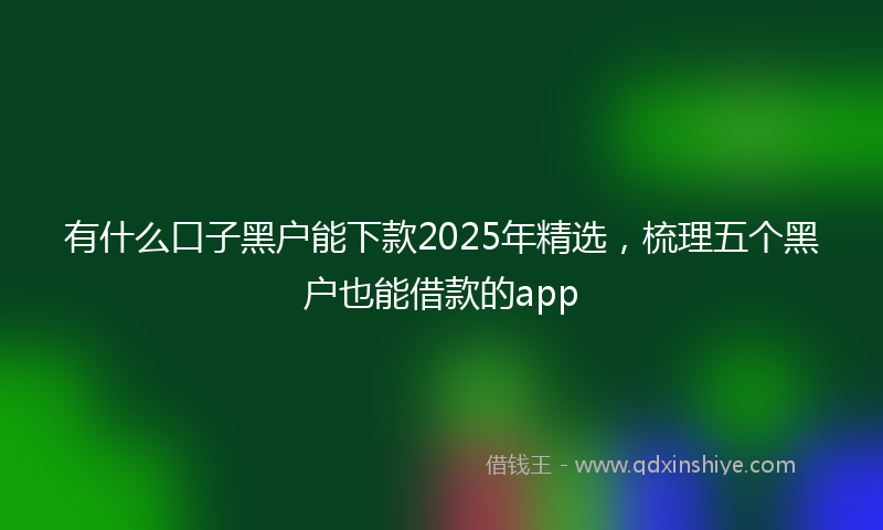 有什么口子黑户能下款2025年精选，梳理五个黑户也能借款的app
