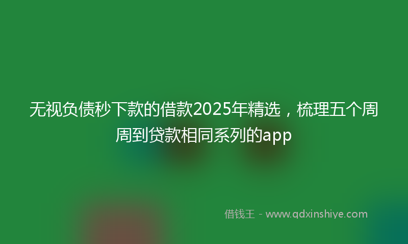 无视负债秒下款的借款2025年精选，梳理五个周周到贷款相同系列的app