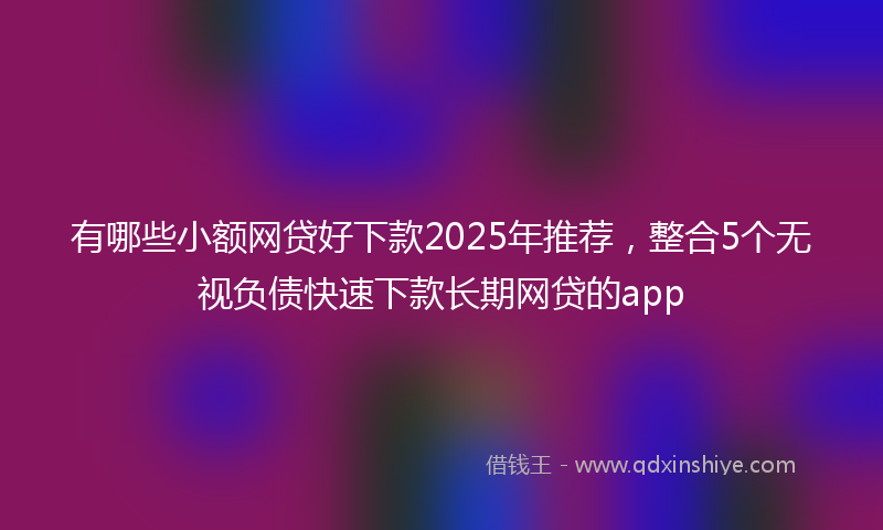 有哪些小额网贷好下款2025年推荐，整合5个无视负债快速下款长期网贷的app
