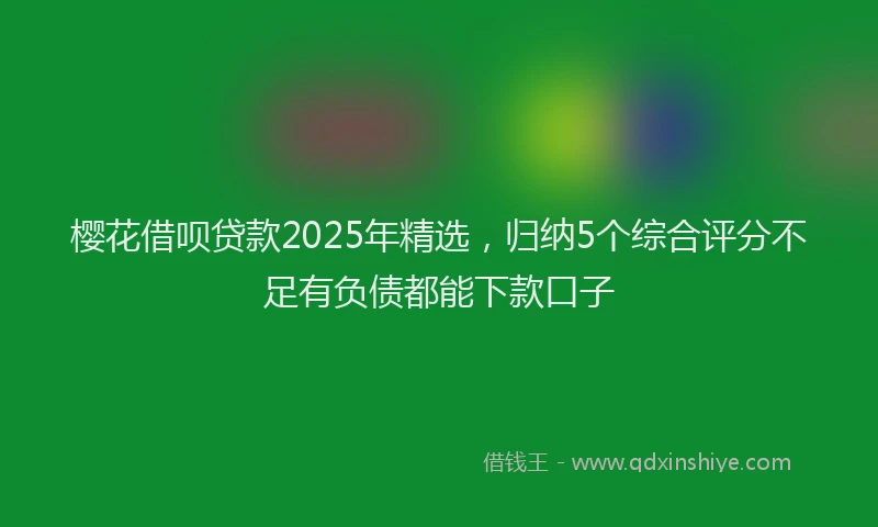 樱花借呗贷款2025年精选，归纳5个综合评分不足有负债都能下款口子