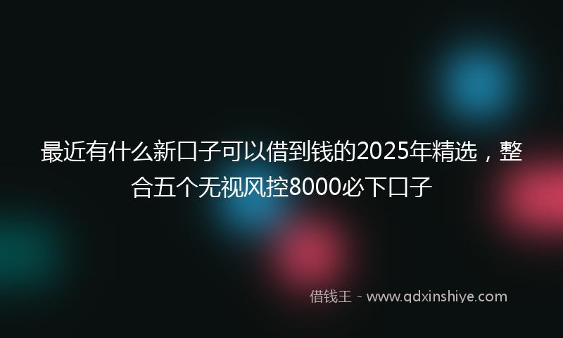 最近有什么新口子可以借到钱的2025年精选，整合五个无视风控8000必下口子