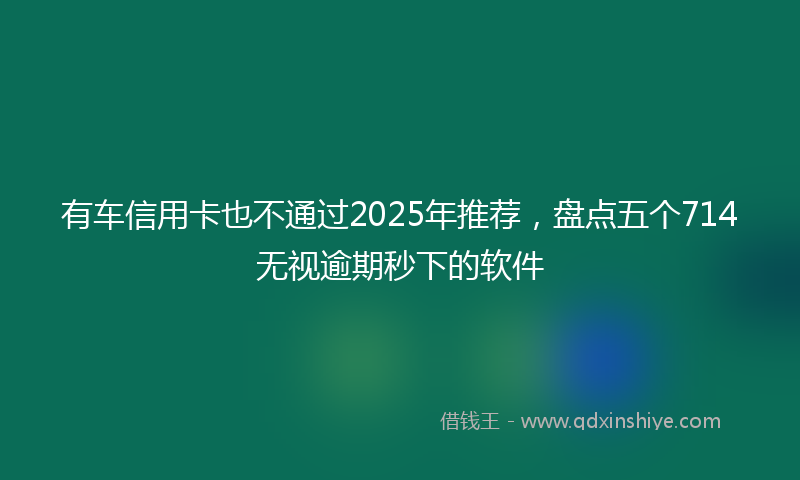 有车信用卡也不通过2025年推荐，盘点五个714无视逾期秒下的软件