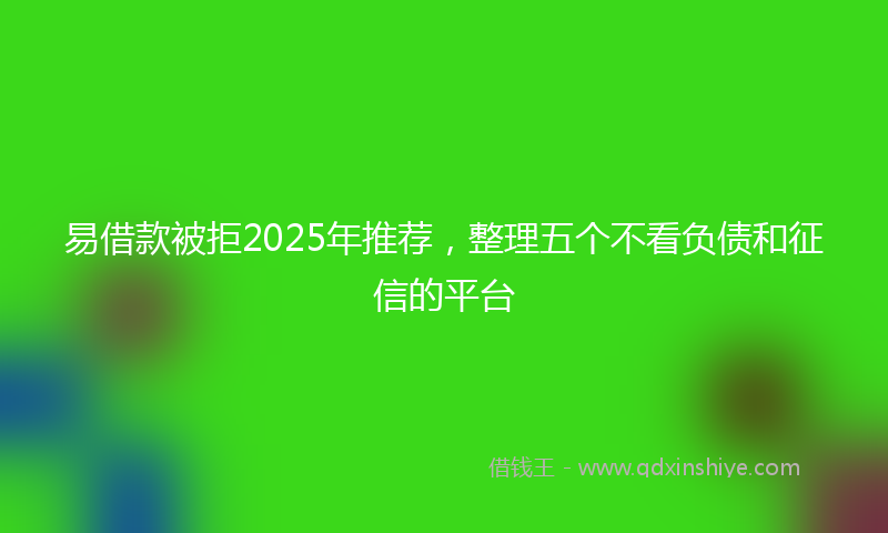 易借款被拒2025年推荐，整理五个不看负债和征信的平台