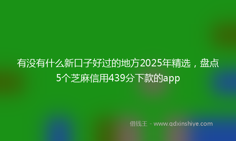有没有什么新口子好过的地方2025年精选，盘点5个芝麻信用439分下款的app