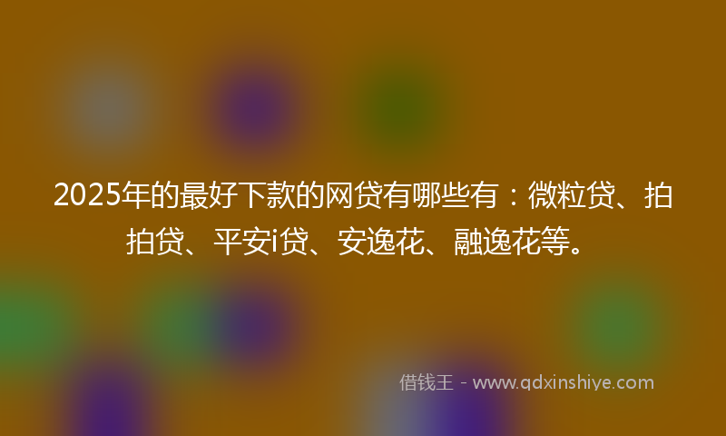 2025年的最好下款的网贷有哪些有：微粒贷、拍拍贷、平安i贷、安逸花、融逸花等。