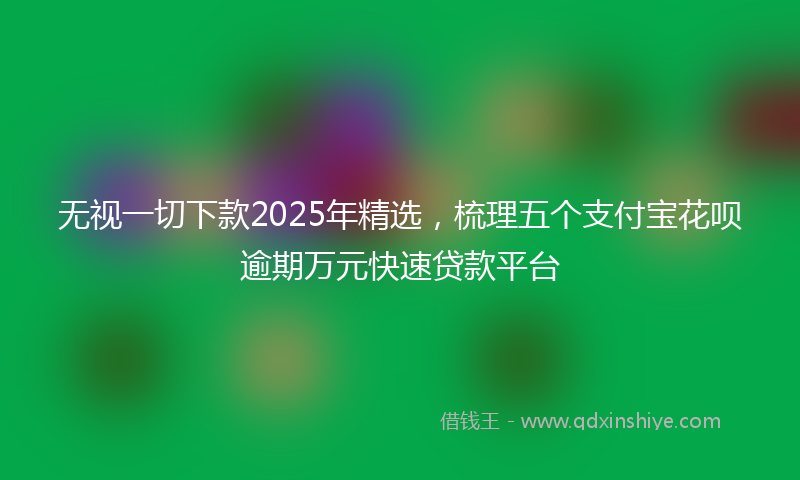 无视一切下款2025年精选，梳理五个支付宝花呗逾期万元快速贷款平台