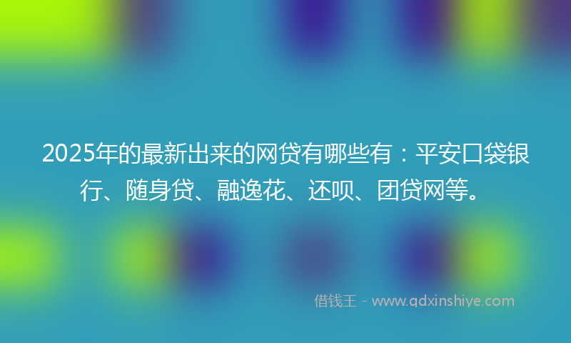 2025年的最新出来的网贷有哪些有：平安口袋银行、随身贷、融逸花、还呗、团贷网等。