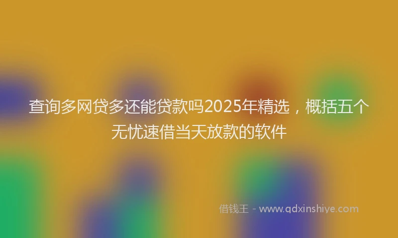 查询多网贷多还能贷款吗2025年精选，概括五个无忧速借当天放款的软件