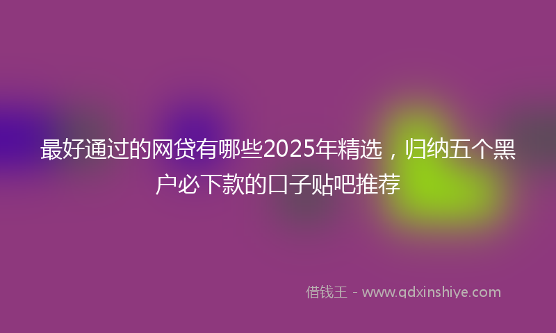 最好通过的网贷有哪些2025年精选，归纳五个黑户必下款的口子贴吧推荐