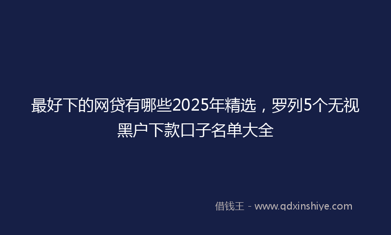 最好下的网贷有哪些2025年精选，罗列5个无视黑户下款口子名单大全