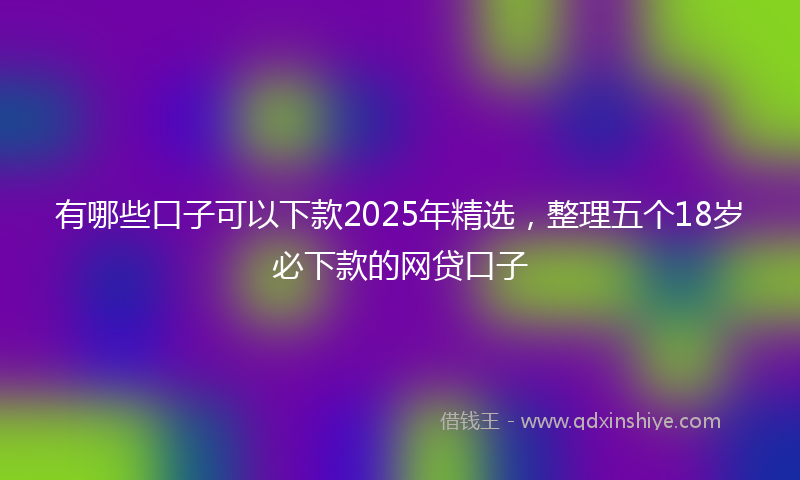 有哪些口子可以下款2025年精选，整理五个18岁必下款的网贷口子