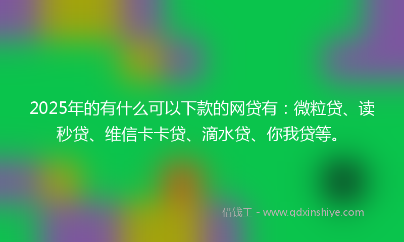 2025年的有什么可以下款的网贷有：微粒贷、读秒贷、维信卡卡贷、滴水贷、你我贷等。