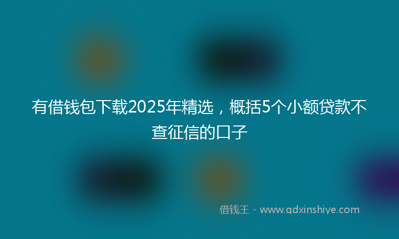 有借钱包下载2025年精选，概括5个小额贷款不查征信的口子