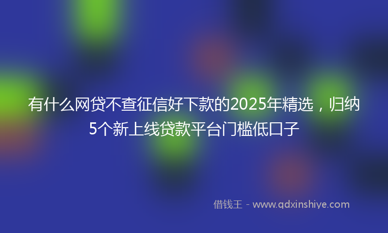 有什么网贷不查征信好下款的2025年精选，归纳5个新上线贷款平台门槛低口子