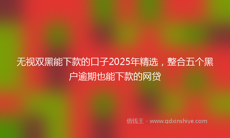 无视双黑能下款的口子2025年精选，整合五个黑户逾期也能下款的网贷