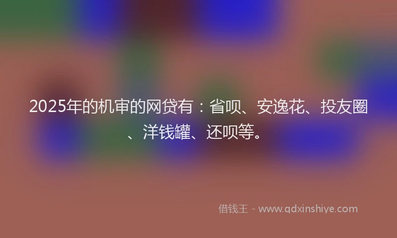 2025年的机审的网贷有：省呗、安逸花、投友圈、洋钱罐、还呗等。