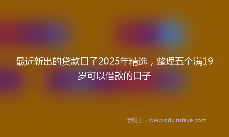 最近新出的贷款口子2025年精选，整理五个满19岁可以借款的口子