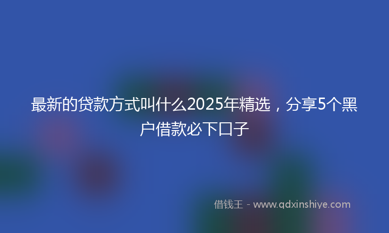 最新的贷款方式叫什么2025年精选，分享5个黑户借款必下口子