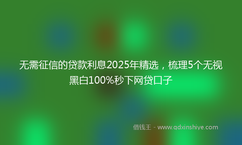 无需征信的贷款利息2025年精选，梳理5个无视黑白100%秒下网贷口子