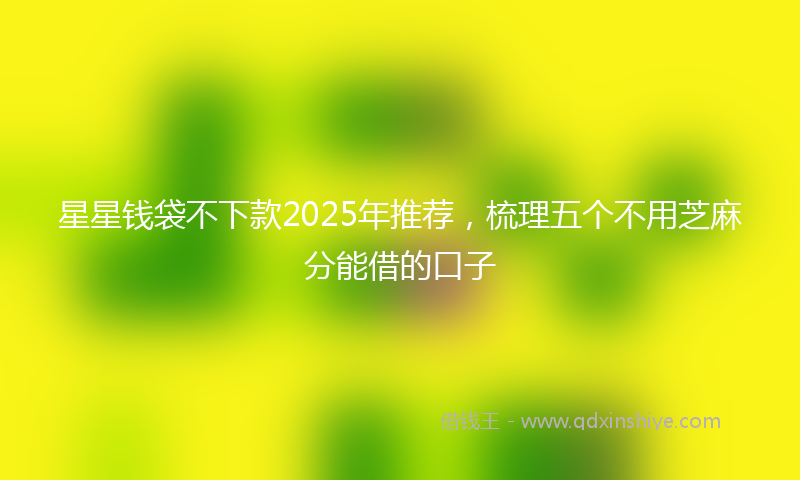 星星钱袋不下款2025年推荐，梳理五个不用芝麻分能借的口子