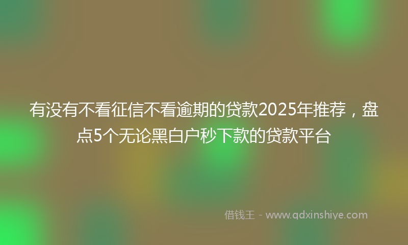 有没有不看征信不看逾期的贷款2025年推荐，盘点5个无论黑白户秒下款的贷款平台