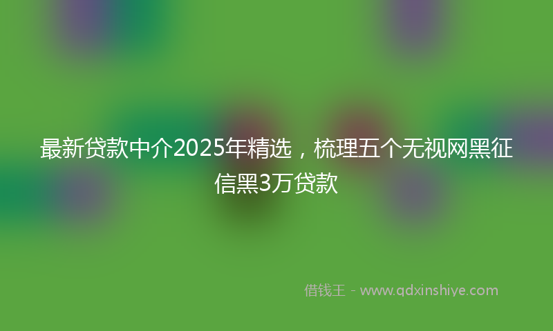 最新贷款中介2025年精选，梳理五个无视网黑征信黑3万贷款