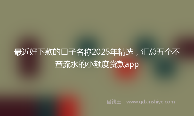 最近好下款的口子名称2025年精选，汇总五个不查流水的小额度贷款app