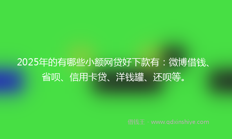 2025年的有哪些小额网贷好下款有：微博借钱、省呗、信用卡贷、洋钱罐、还呗等。