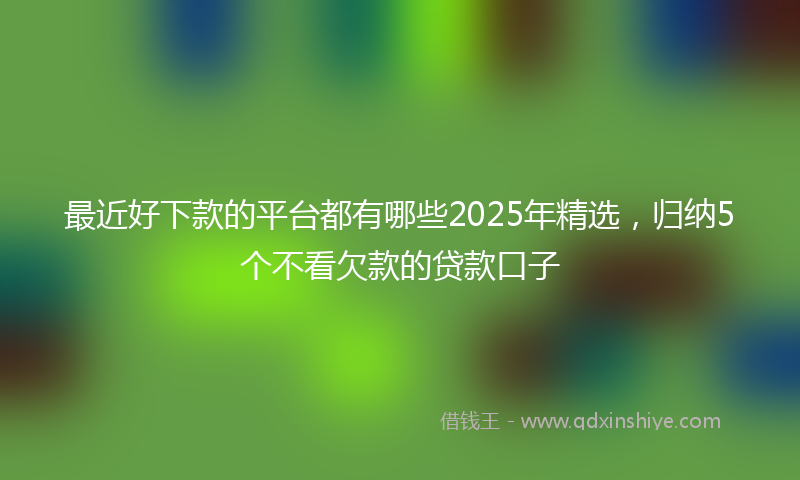 最近好下款的平台都有哪些2025年精选，归纳5个不看欠款的贷款口子