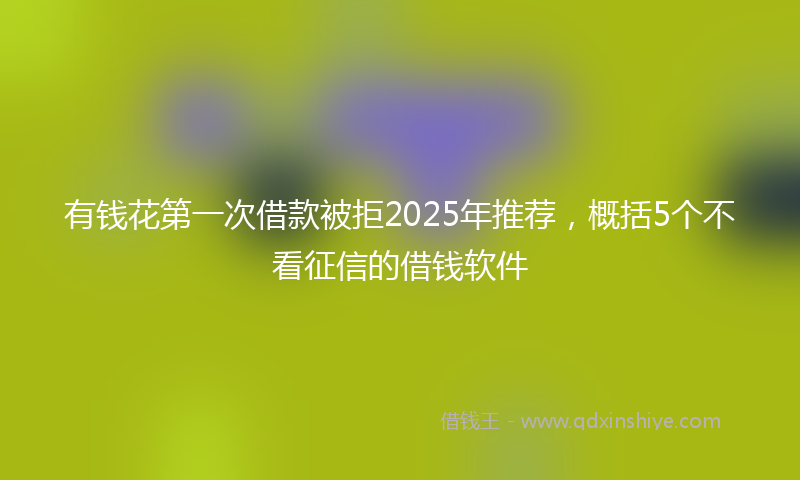 有钱花第一次借款被拒2025年推荐，概括5个不看征信的借钱软件