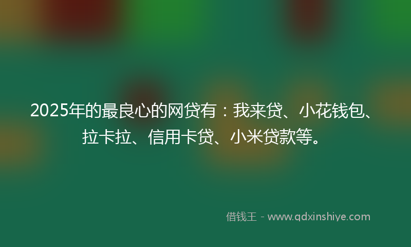 2025年的最良心的网贷有：我来贷、小花钱包、拉卡拉、信用卡贷、小米贷款等。