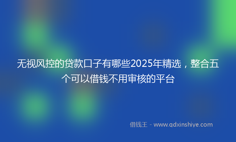 无视风控的贷款口子有哪些2025年精选，整合五个可以借钱不用审核的平台