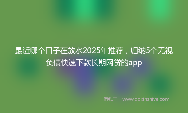 最近哪个口子在放水2025年推荐，归纳5个无视负债快速下款长期网贷的app