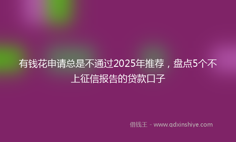 有钱花申请总是不通过2025年推荐，盘点5个不上征信报告的贷款口子