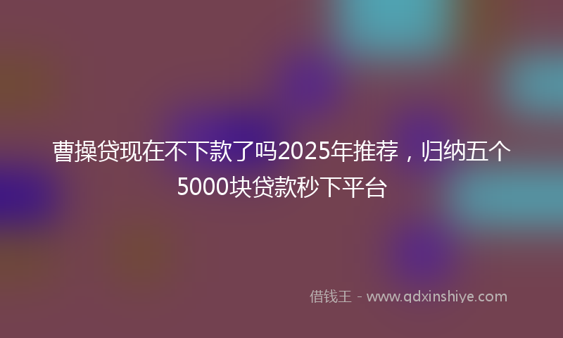 曹操贷现在不下款了吗2025年推荐，归纳五个5000块贷款秒下平台