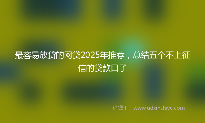 最容易放贷的网贷2025年推荐，总结五个不上征信的贷款口子