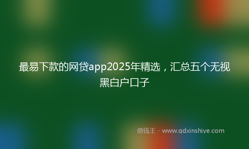 最易下款的网贷app2025年精选，汇总五个无视黑白户口子