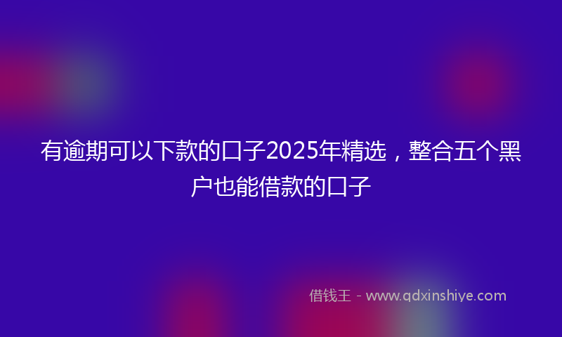 有逾期可以下款的口子2025年精选，整合五个黑户也能借款的口子
