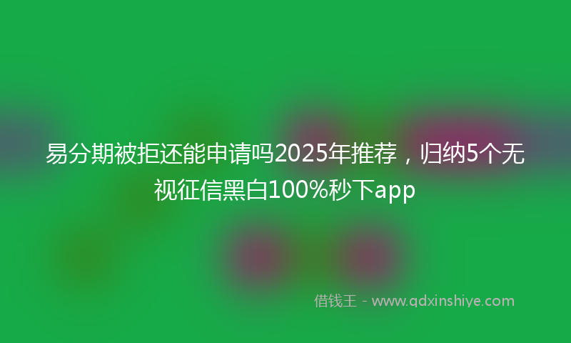 易分期被拒还能申请吗2025年推荐，归纳5个无视征信黑白100%秒下app