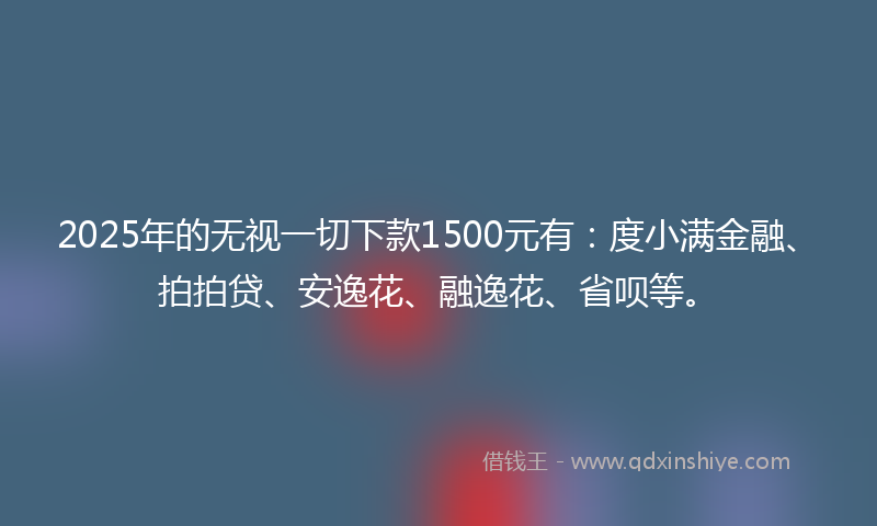2025年的无视一切下款1500元有：度小满金融、拍拍贷、安逸花、融逸花、省呗等。