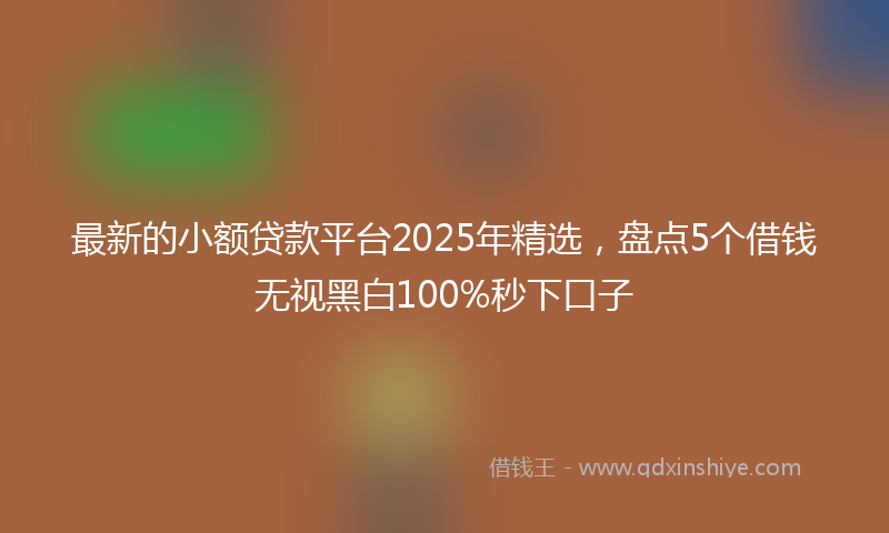 最新的小额贷款平台2025年精选，盘点5个借钱无视黑白100%秒下口子