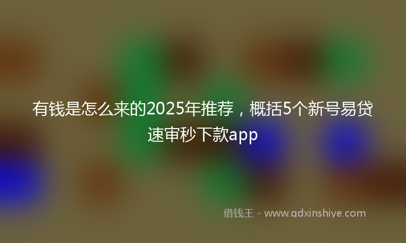 有钱是怎么来的2025年推荐，概括5个新号易贷速审秒下款app
