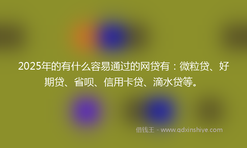 2025年的有什么容易通过的网贷有：微粒贷、好期贷、省呗、信用卡贷、滴水贷等。