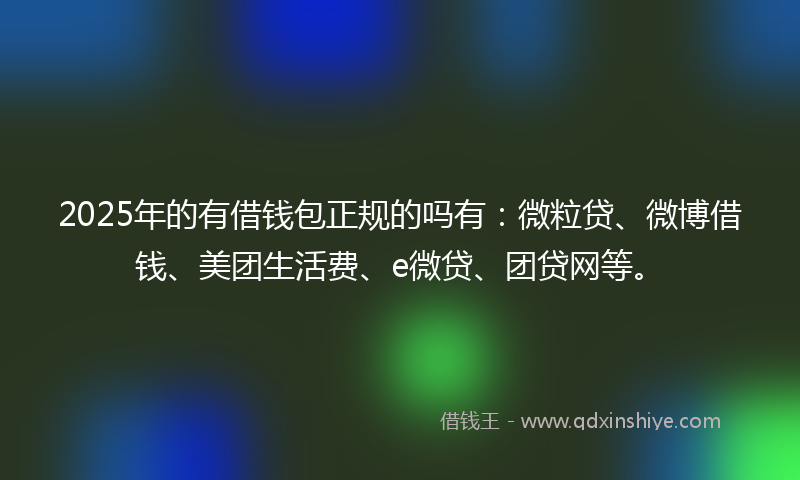 2025年的有借钱包正规的吗有：微粒贷、微博借钱、美团生活费、e微贷、团贷网等。