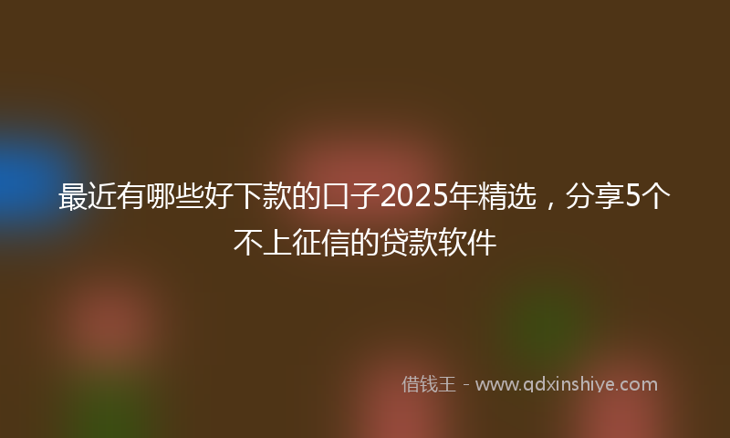 最近有哪些好下款的口子2025年精选，分享5个不上征信的贷款软件