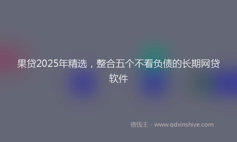 果贷2025年精选，整合五个不看负债的长期网贷软件